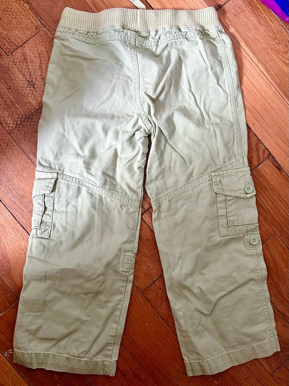 Sage green Vintage Kids Cargo Pants, Convertible to Capris